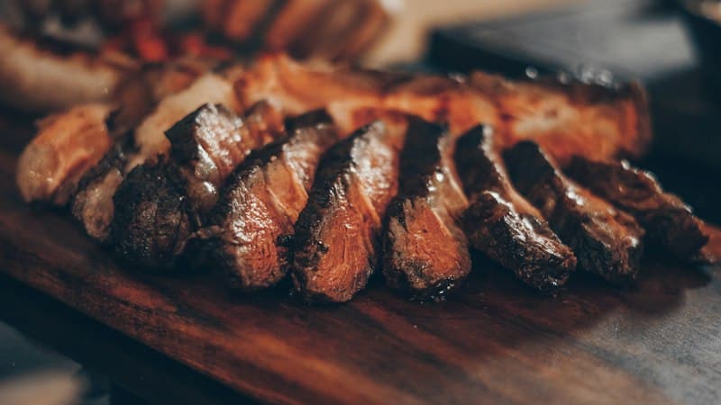 Prime tender cut hardwood flame steak seared to perfection